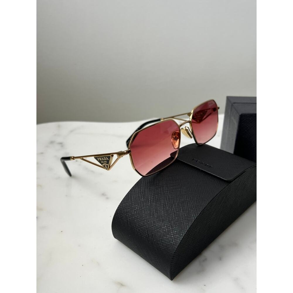 NEW Prada PR A51S Sunglasses in Gold Pink $585 - Picture 2 of 7